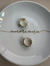 Load image into Gallery viewer, SMALL CHUNKY ZIRCONIA PEARL HOOPS