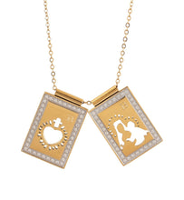 Load image into Gallery viewer, ‘SCAPULAR’ VIRGIN & SACRED HEART ZIRCONIAS