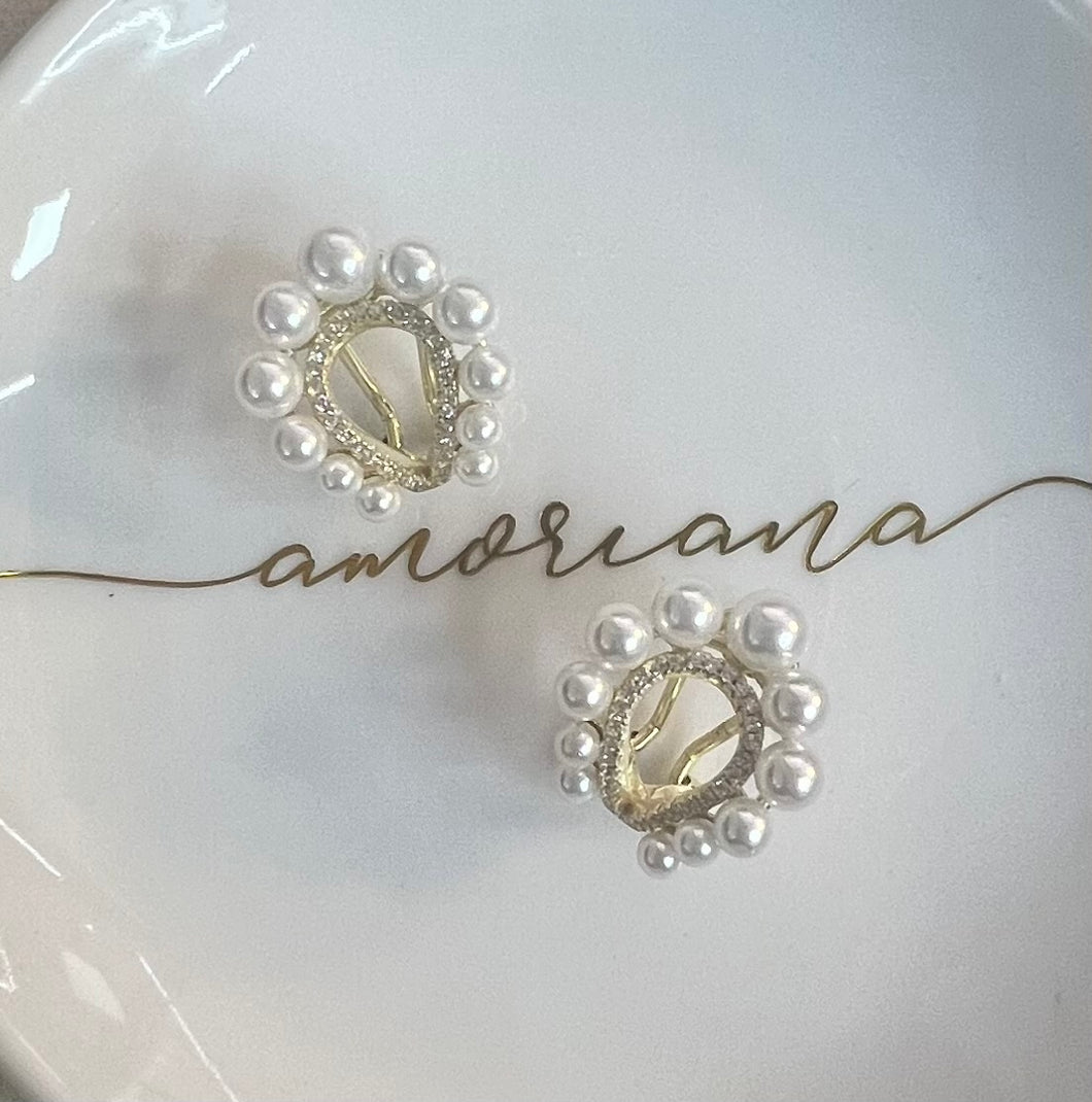 FANCY PEARL ZIRCONIA EARRINGS