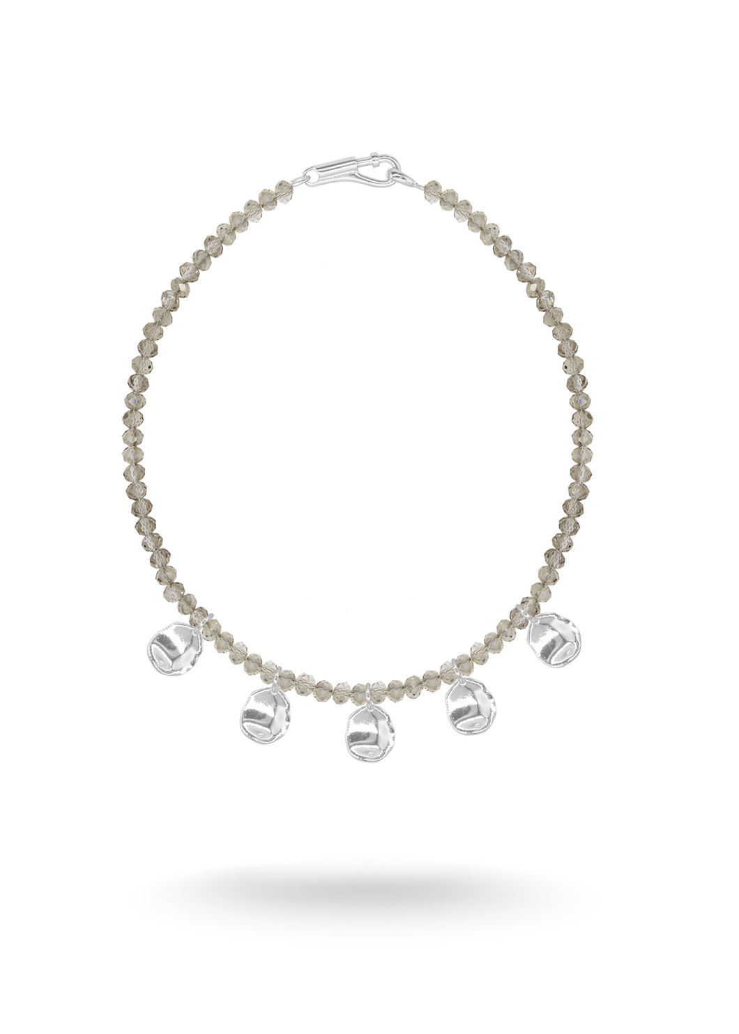 PETAL GRAY Silver Necklace