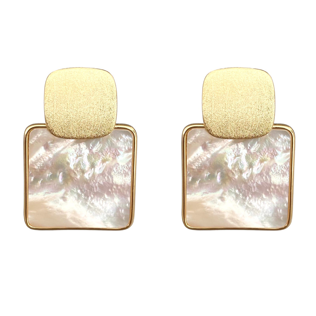 Square Earring, 18k, Gold Plated, Stainless Steel - Ibiza Passion
